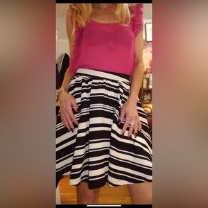 Black and white striped Annabella A line mini size small